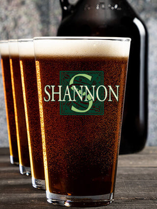 Celtic Monogram : Growler Pint Glass Gift Sets - Color Printed