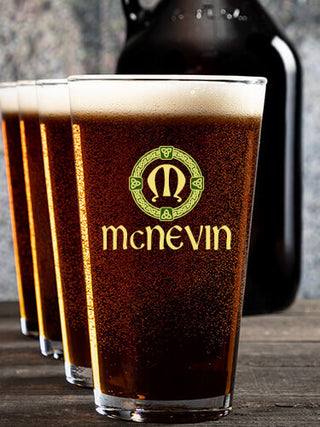 Celtic Wreath Monogram : Growler Pint Glass Gift Sets - Color Printed