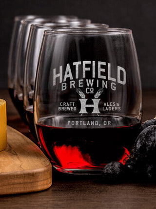 Classic Brewing Company : Cheese Board Wine Glass Gift Sets - Engraved