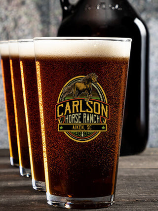 Classic Horse Ranch : Growler Pint Glass Gift Sets - Color Printed