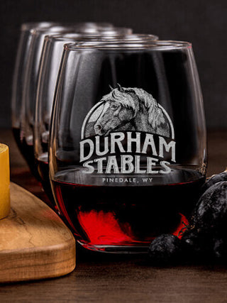 Classic Stables : Cheese Board Wine Glass Gift Sets - Engraved