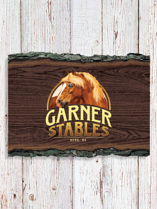 Classic Stables : Faux Sliced Log Plaque