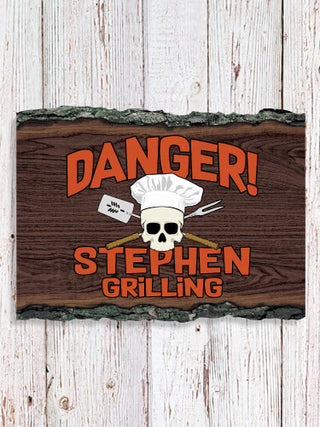 Danger Grilling : Faux Sliced Log Plaque