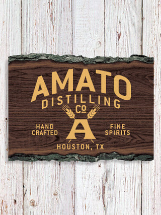 Distilling Company : Faux Sliced Log Plaque