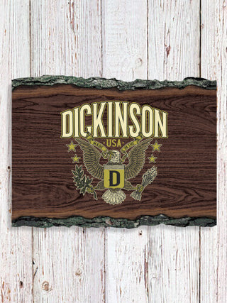 Eagle Monogram : Faux Sliced Log Plaque