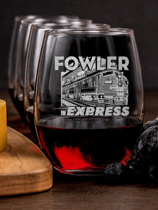 Express : Cheese Board Wine Glass Gift Sets - Engraved