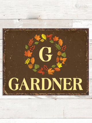 Fall Monogram : Tin Signs