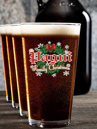 Family Christmas : Growler Pint Glass Gift Sets - Color Printed