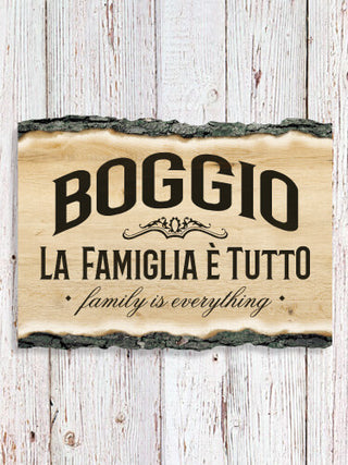 Family Is Everything : Faux Sliced Log Plaque