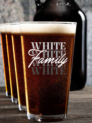 Family Repeat : Growler Pint Glass Gift Sets - Color Printed