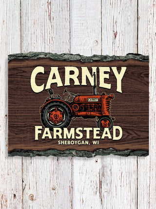 Farmstead : Faux Sliced Log Plaque