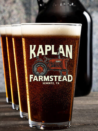 Farmstead : Growler Pint Glass Gift Sets - Color Printed