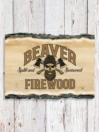 Firewood : Faux Sliced Log Plaque