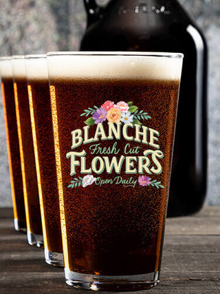 Fresh Cut Flowers : Growler Pint Glass Gift Sets - Color Printed