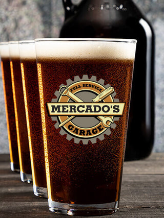 Garage : Growler Pint Glass Gift Sets - Color Printed