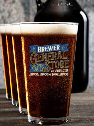 General Store : Growler Pint Glass Gift Sets - Color Printed