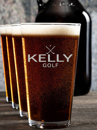 Golf : Growler Pint Glass Gift Sets - Color Printed