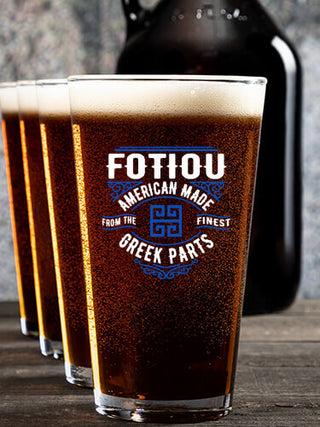 Greek Parts : Growler Pint Glass Gift Sets - Color Printed