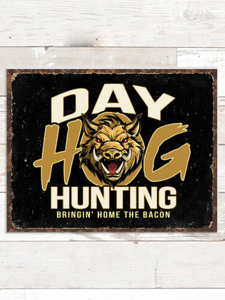 Hog Hunting : Tin Signs
