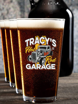 Hot Rod Garage BP : Growler Pint Glass Gift Sets - Color Printed
