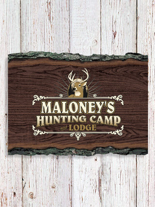 Hunting Camp : Faux Sliced Log Plaque