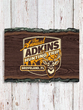 Hunting Trip : Faux Sliced Log Plaque