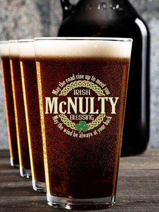 Irish Blessing : Growler Pint Glass Gift Sets - Color Printed