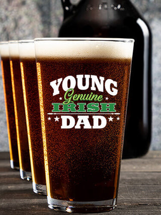 Irish Dad : Growler Pint Glass Gift Sets - Color Printed