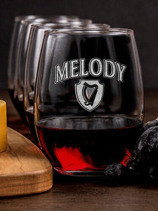 Irish Harp : Cheese Board Wine Glass Gift Sets - Engraved