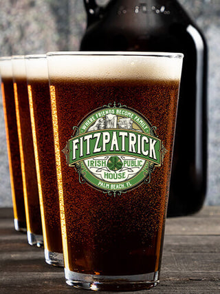 Irish Public House : Growler Pint Glass Gift Sets - Color Printed