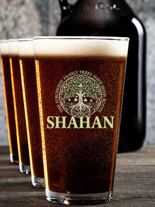 Irish Roots : Growler Pint Glass Gift Sets - Color Printed