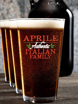 Italian Family : Growler Pint Glass Gift Sets - Color Printed
