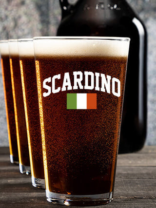 Italian Flag Varsity : Growler Pint Glass Gift Sets - Color Printed