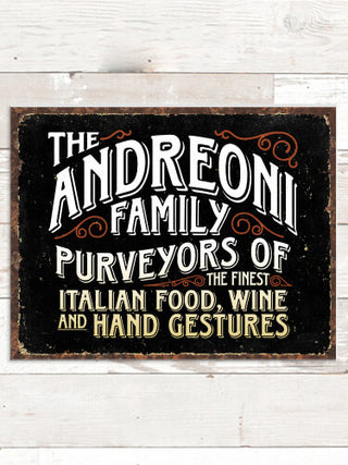 Italian Hand Gestures : Tin Signs