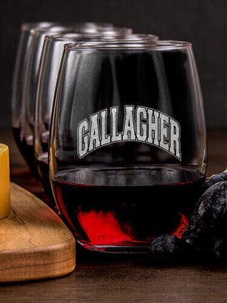 Ivy League : Cheese Board Wine Glass Gift Sets - Engraved