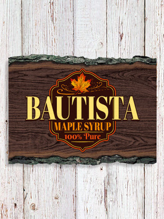 Maple Syrup : Faux Sliced Log Plaque