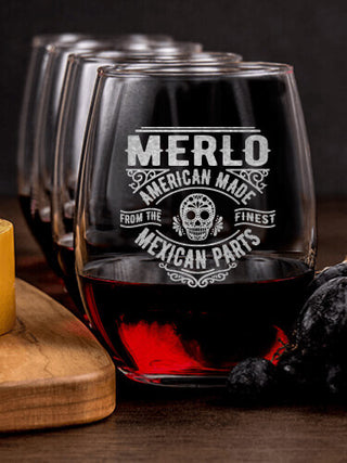 Mexican Parts : Cheese Board Wine Glass Gift Sets - Engraved