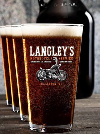 Motorcycle Service : Growler Pint Glass Gift Sets - Color Printed