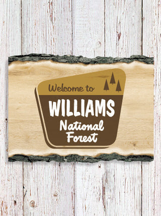 National Forest : Faux Sliced Log Plaque