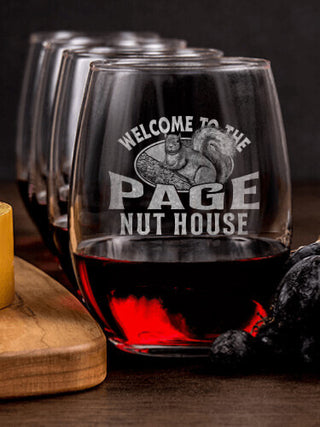 Nut House : Cheese Board Wine Glass Gift Sets - Engraved