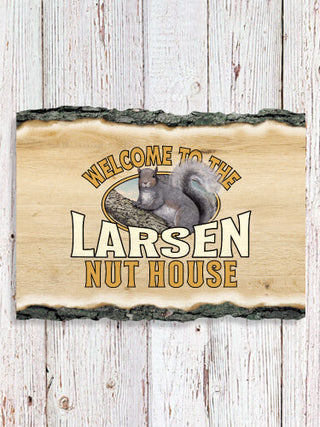 Nut House : Faux Sliced Log Plaque