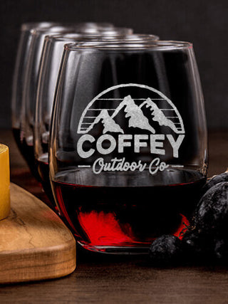 Outdoor Company : Cheese Board Wine Glass Gift Sets - Engraved