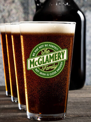 Perfectly Irish : Growler Pint Glass Gift Sets - Color Printed