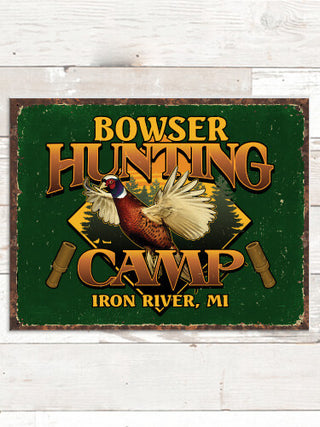 Pheasant Hunting Camp : Tin Signs
