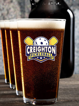 Pickleball : Growler Pint Glass Gift Sets - Color Printed