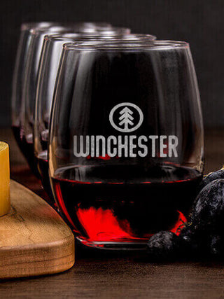 Pine Tree : Cheese Board Wine Glass Gift Sets - Engraved