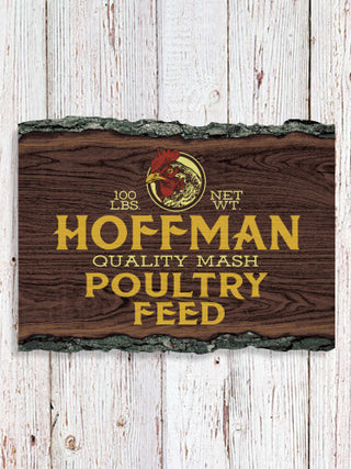 Poultry Feed : Faux Sliced Log Plaque