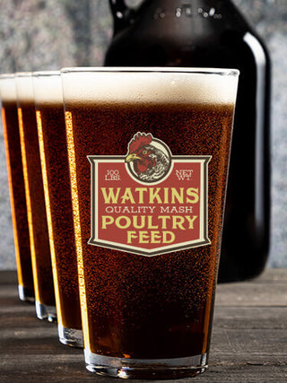 Poultry Feed : Growler Pint Glass Gift Sets - Color Printed
