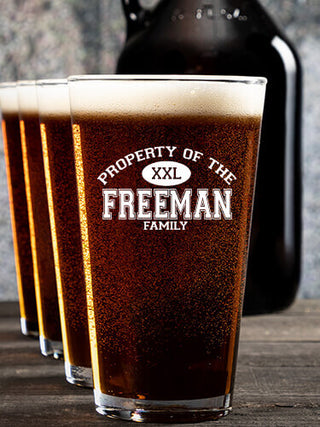 Property of Family : Growler Pint Glass Gift Sets - Color Printed