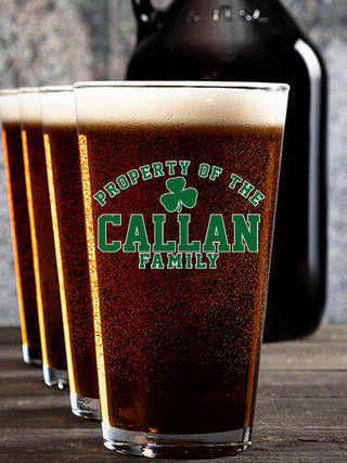 Property of Irish : Growler Pint Glass Gift Sets - Color Printed